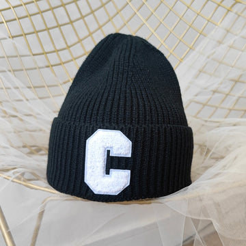 Bonnets Big C Letter Woolen Hat Designer Bonnets Women New Warm Ear Protection Knitted Hat Adult COTTON женская шапка daiiibabyyy